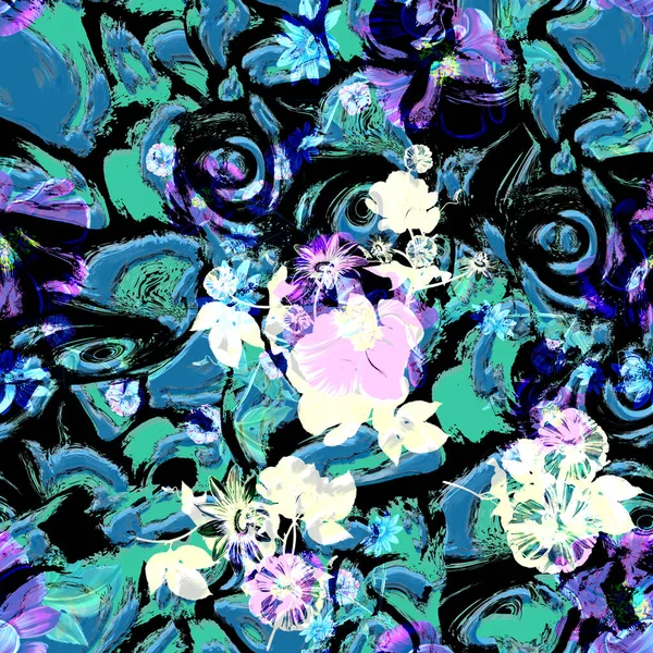 Цветы Полны Романтики Листья Цветы Художественного Дизайна — стоковое фото