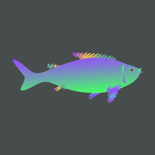 Fisch auf dunklem Hintergrund. — Stockvektor