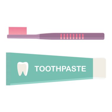 Bir diş fırçası ve diş macunu. Ağız hijyeni. 