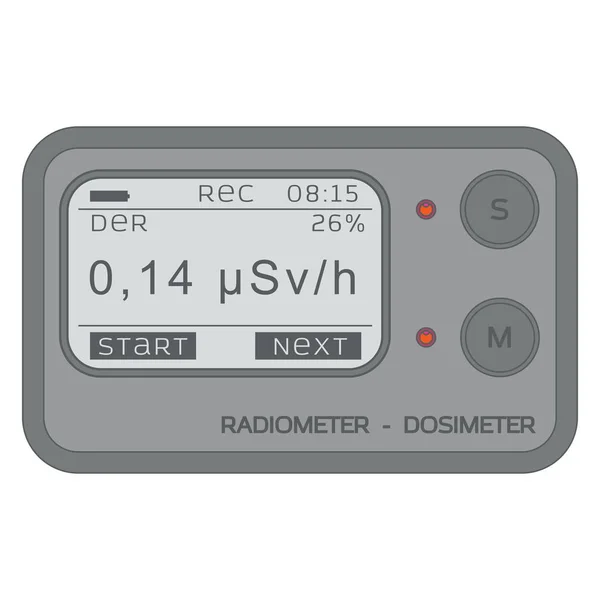 Persönliches Dosimeter für Gammastrahlung. Radiometer. — Stockvektor