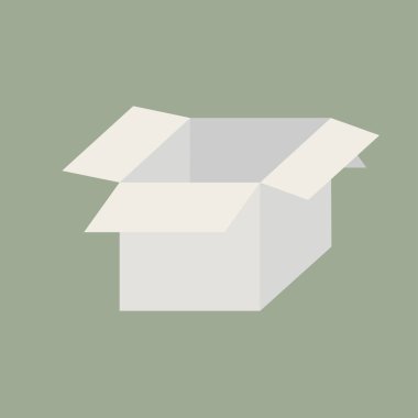 Yeşil bir arka plan açık beyaz kutu. Parsel geldi. Teslim hediye. 