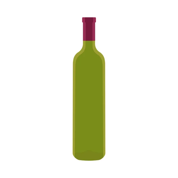 Botella verde vacía de vino . — Vector de stock