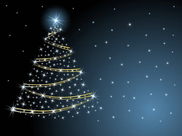 Рождественская елка, сверкающие звезды . — стоковый вектор