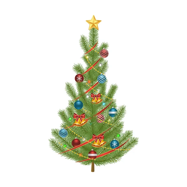 Árbol de Navidad decorado. — Archivo Imágenes Vectoriales