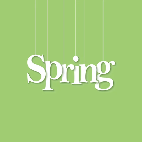 Весняний папір, вирізаний на зеленому тлі. Векторні ілюстрації . — стоковий вектор