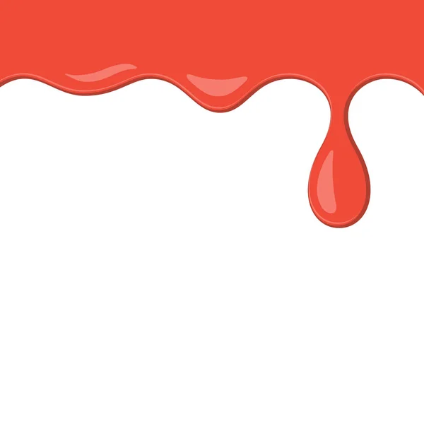 A derramar sangue. Líquido de fluxo, tinta vermelha —  Vetores de Stock