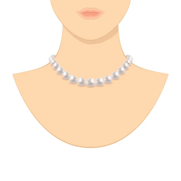 真珠の宝石類を持つ女性 — ストックベクタ