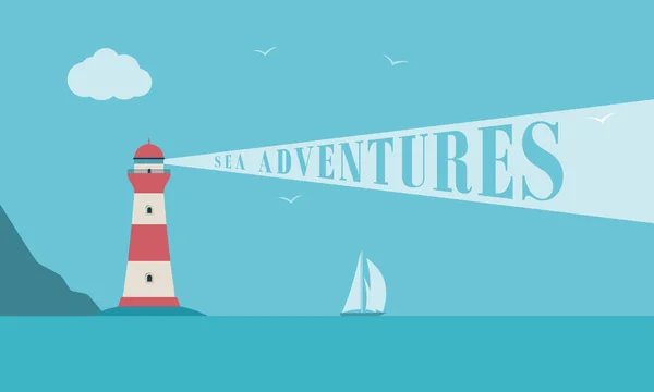 Banner van zee avontuur het toerisme. — Stockvector