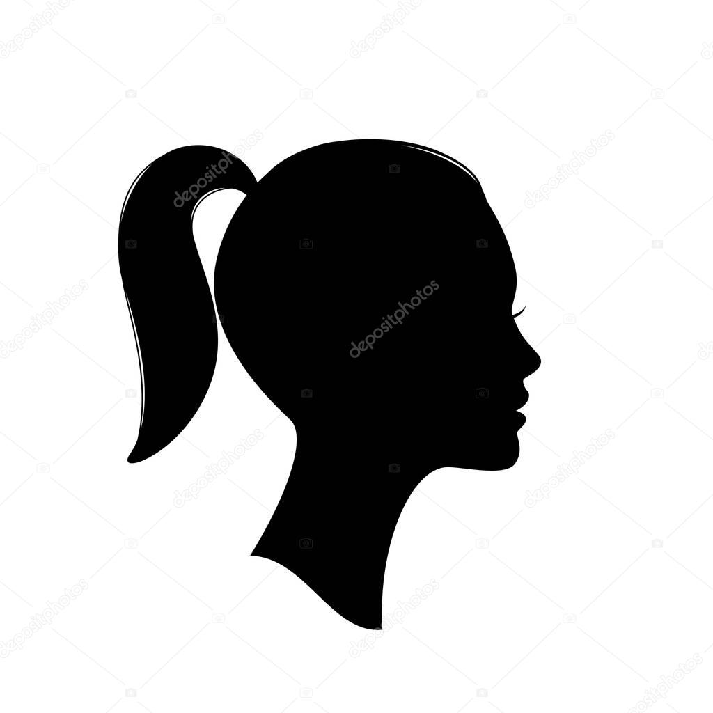 Silhouette of a girl's