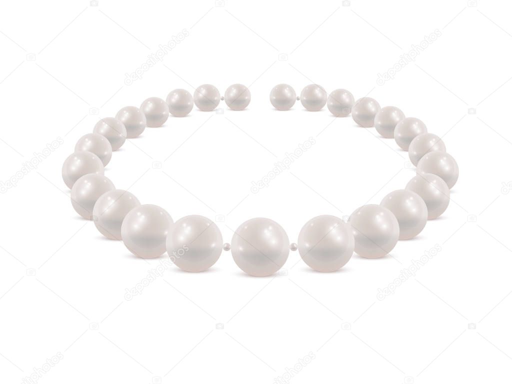 Realistic white pearl necklace