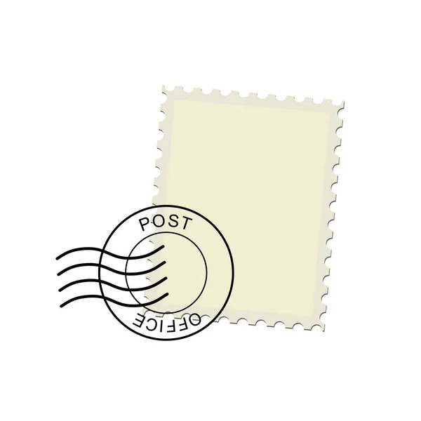Postzegel en postmark — Stockvector