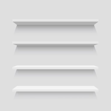 Boş beyaz raflar