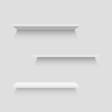 Boş beyaz raflar