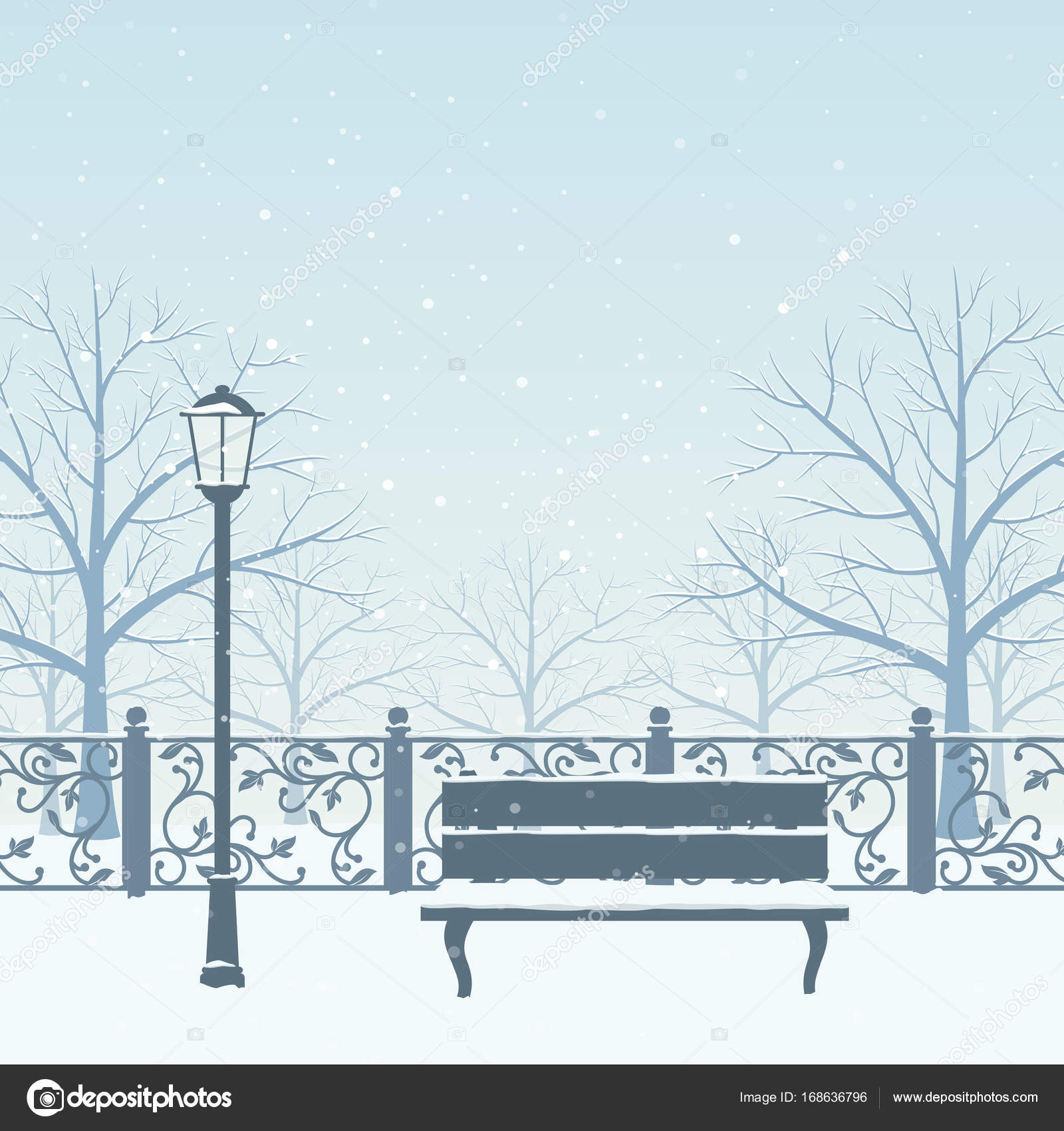 Snow Winter Park Vector Image By C Sanchesnet1 Gmail Com Vector Stock