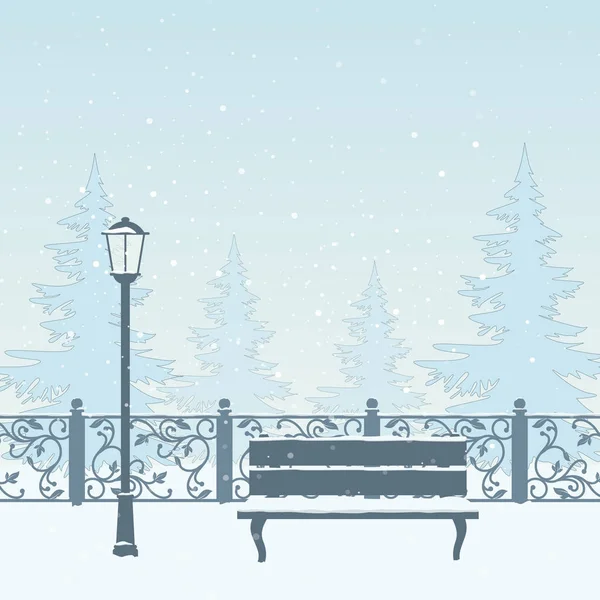 Neige hiver parc — Image vectorielle