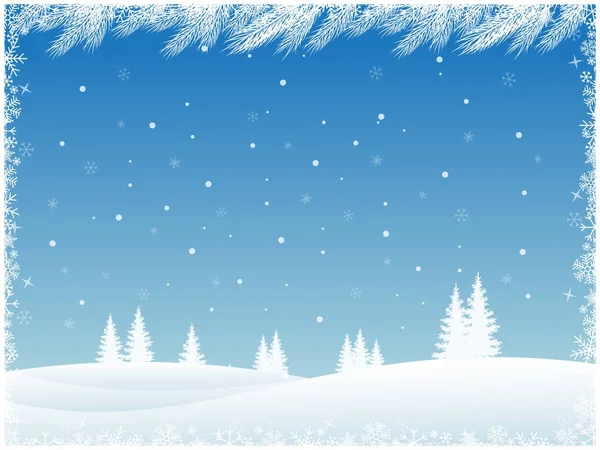 Зимовий пейзаж зі снігом — стоковий вектор