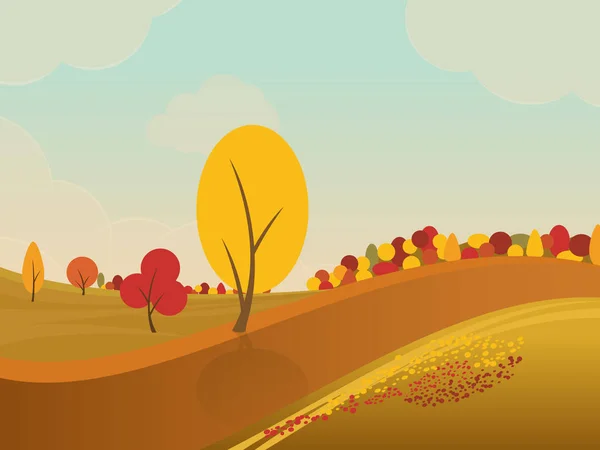 Paysage rural d'automne — Image vectorielle