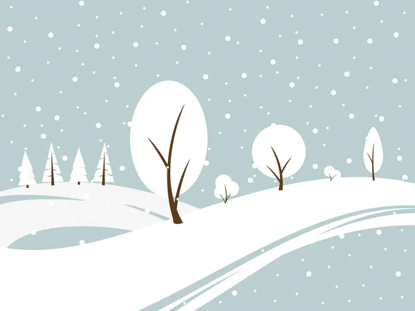 Winter Snowy Landschap — Stockvector