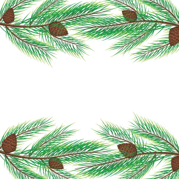 Vánoční stromek větve hranice — Stockový vektor