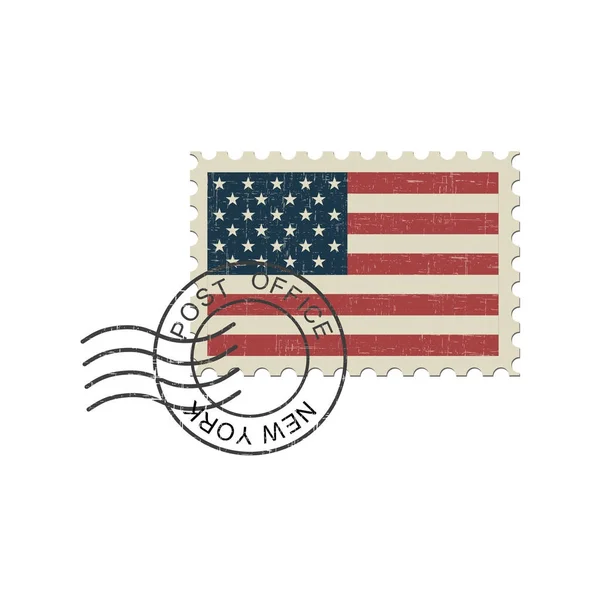 Timbre-poste drapeau des États-Unis — Image vectorielle