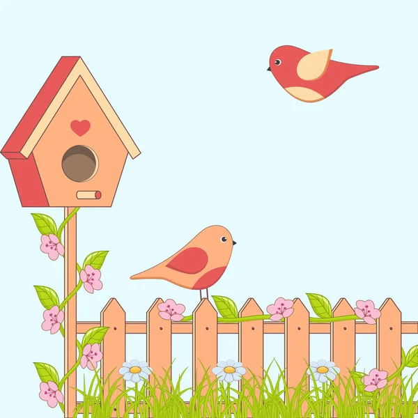 Lente vogels — Stockvector