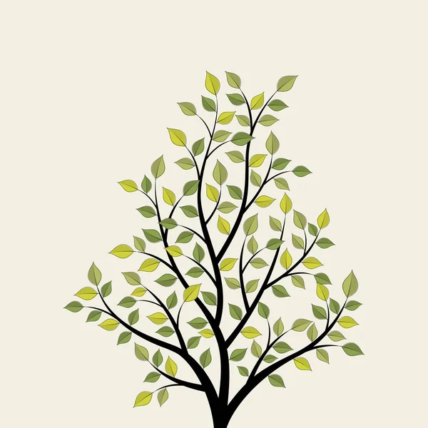 緑の葉を持つ木 — ストックベクタ