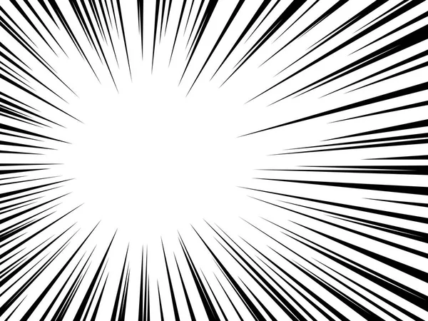 Φόντο Ακτινική Ταχύτητα Γραμμών Για Κόμικς Μονόχρωμη Έκρηξη Φόντο Εικονογράφηση — Διανυσματικό Αρχείο