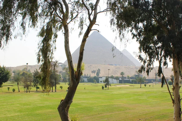 Campo Golf Cairo Grandi Piramidi Egizie Giza — Foto Stock