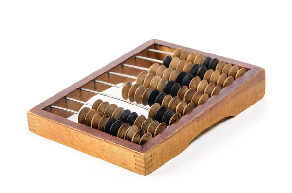 Old Wooden Abacus Object Isolated White Background — Stock Photo, Image