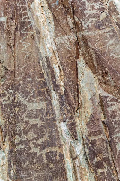 Petroglifos Pinturas Rupestres Antigas Foto Tirada Santuário Adyr Kan Nas — Fotografia de Stock