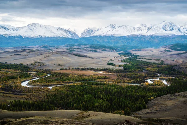 Vallée Rivière Chuya Surplombant Chaîne Chuysky Nord Aube Montagne Altaï — Photo