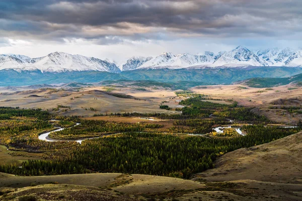 Chuya River Valley Med Utsikt Över North Chuysky Range Gryningen — Stockfoto