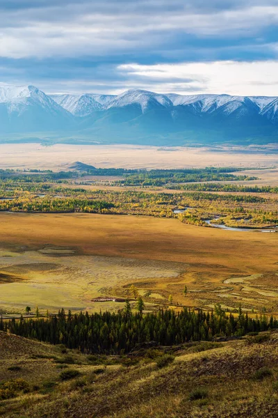 Chuya River Valley Och North Chuysky Range Gryningen Ryssland Altai — Stockfoto