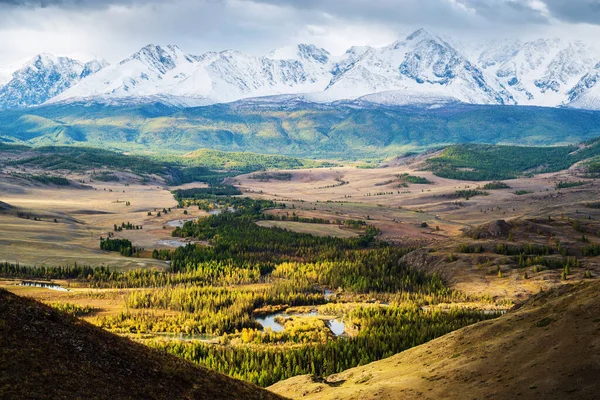 Chuya River Valley Och North Chuysky Range Gryningen Ryssland Altai — Stockfoto