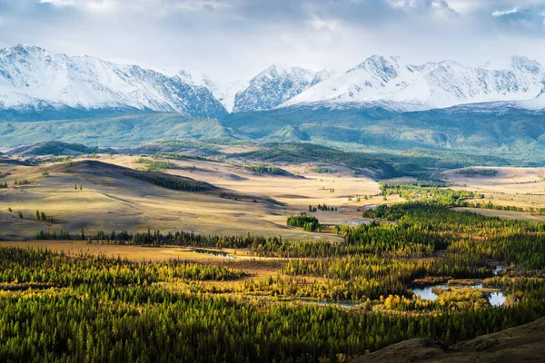 Chuya River Valley Och North Chuysky Range Gryningen Ryssland Altai — Stockfoto