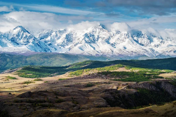 Dawn Chui Dalen Utsikt Över North Chui Åsen Ryssland Altai — Stockfoto