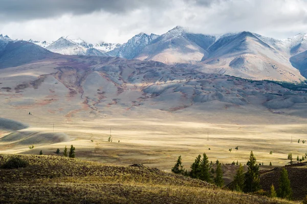 Gryning Chuy Valley Utsikt Över Kurai Åsen Ryssland Altai Bergen — Stockfoto