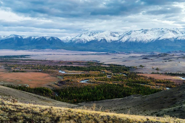 Evening Chuya River Valley North Chuysky Ridge Horizon Altai Republic — Stock Photo, Image