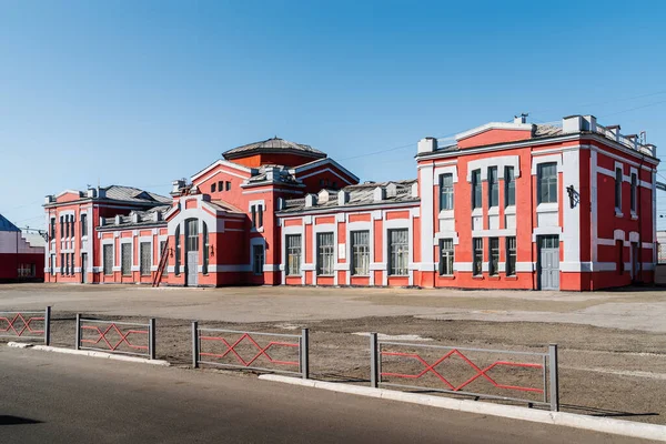 Barnaul, Altai Territory, Russia - September, 22, 2019: The building of the old railway station