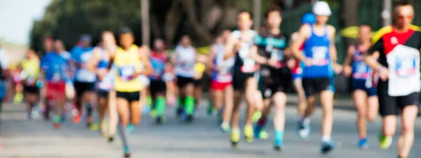 Gruppe Von Marathonläufern Abstraktes Verschwommenes Bild Stockbild