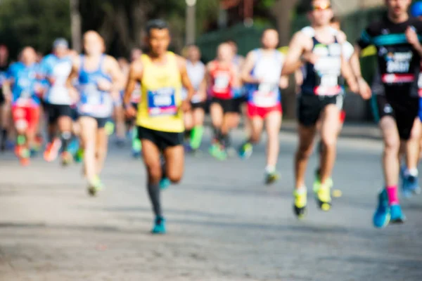 Gruppe Von Marathonläufern Abstraktes Verschwommenes Bild lizenzfreie Stockbilder