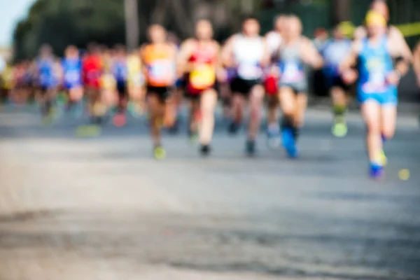 Gruppe Von Marathonläufern Abstraktes Verschwommenes Bild Stockbild