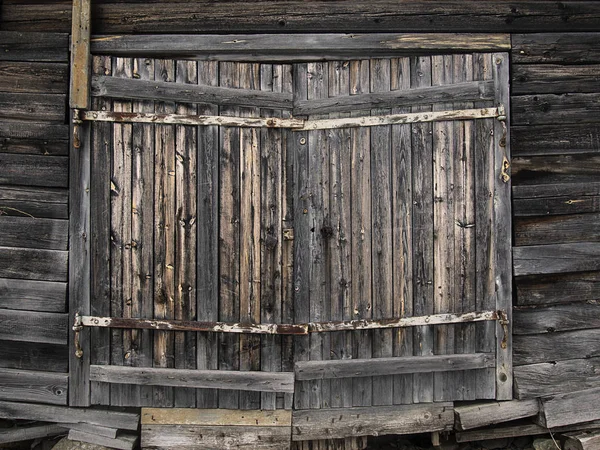 Παλιά Καφέ Ξύλινη Πύλη Σκουριασμένο Ηλικίας Ξεθωριάσει Ξύλο Ξυλεία Πόρτας — Φωτογραφία Αρχείου