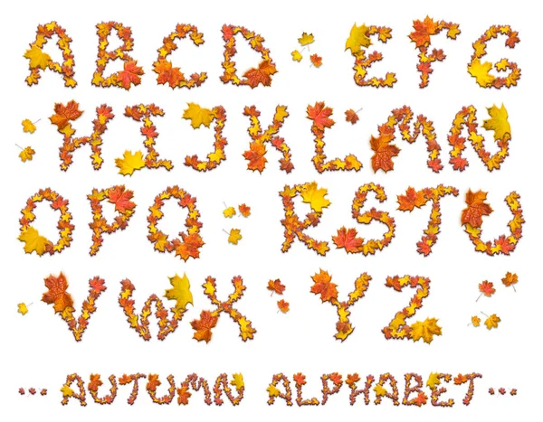 Conjunto de letras del alfabeto de otoño — Foto de Stock