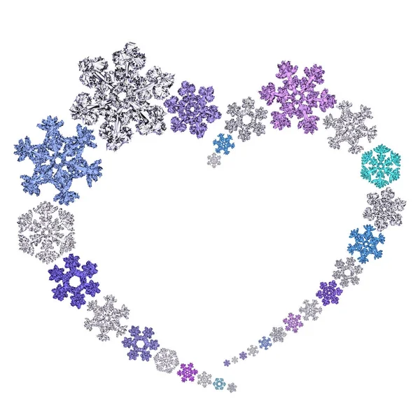 Güzel kalp şekli kar taneleri yapılır.