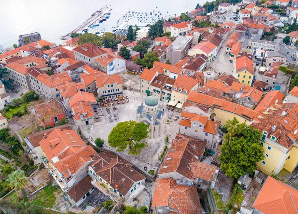 Herceg Novi, aerial view on city, Montenegro — Stock Photo, Image