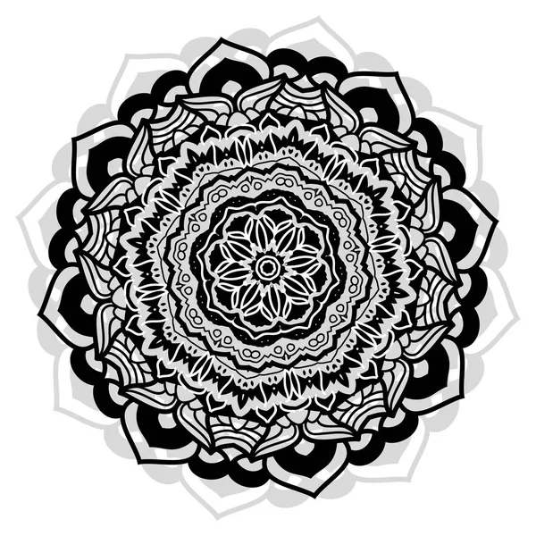 Elément floral noir et gris — Image vectorielle