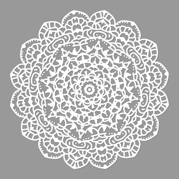 Linie Mandala isoliert auf grauem Hintergrund — Stockvektor