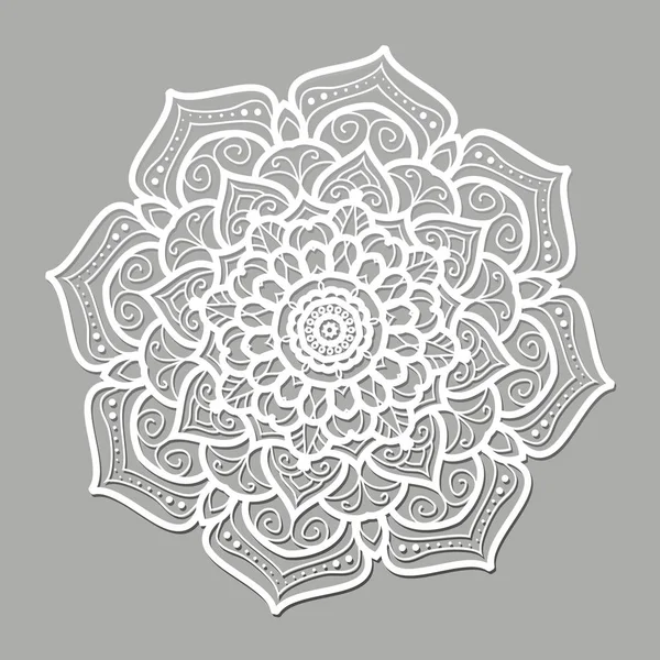 Mandala avec motifs floraux — Image vectorielle