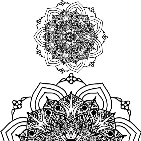Décoration motif mandala sur fond blanc — Image vectorielle